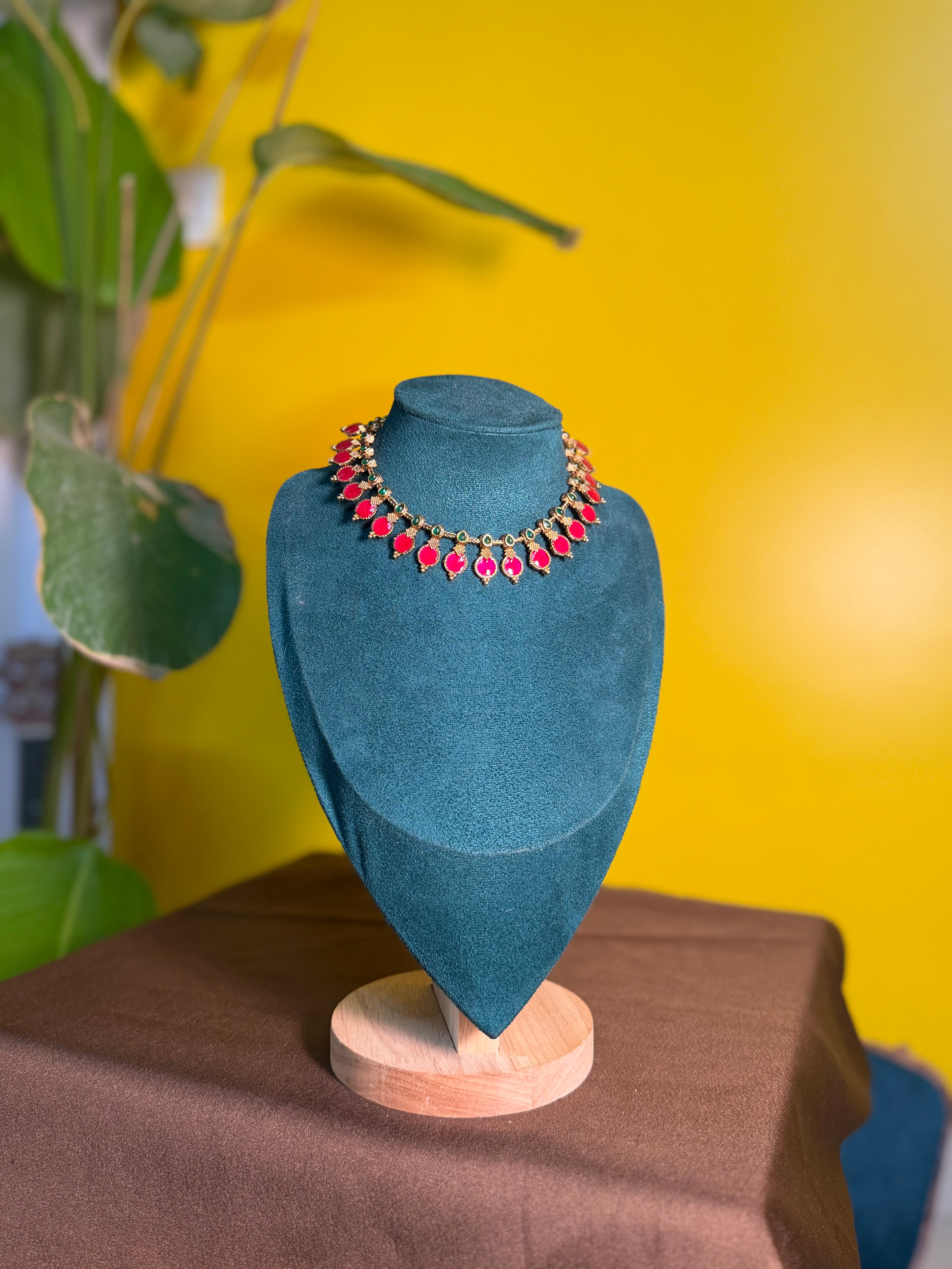 Ruby Teardrop Temple Choker