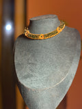 Gold Platted Flower Beaded Necklace