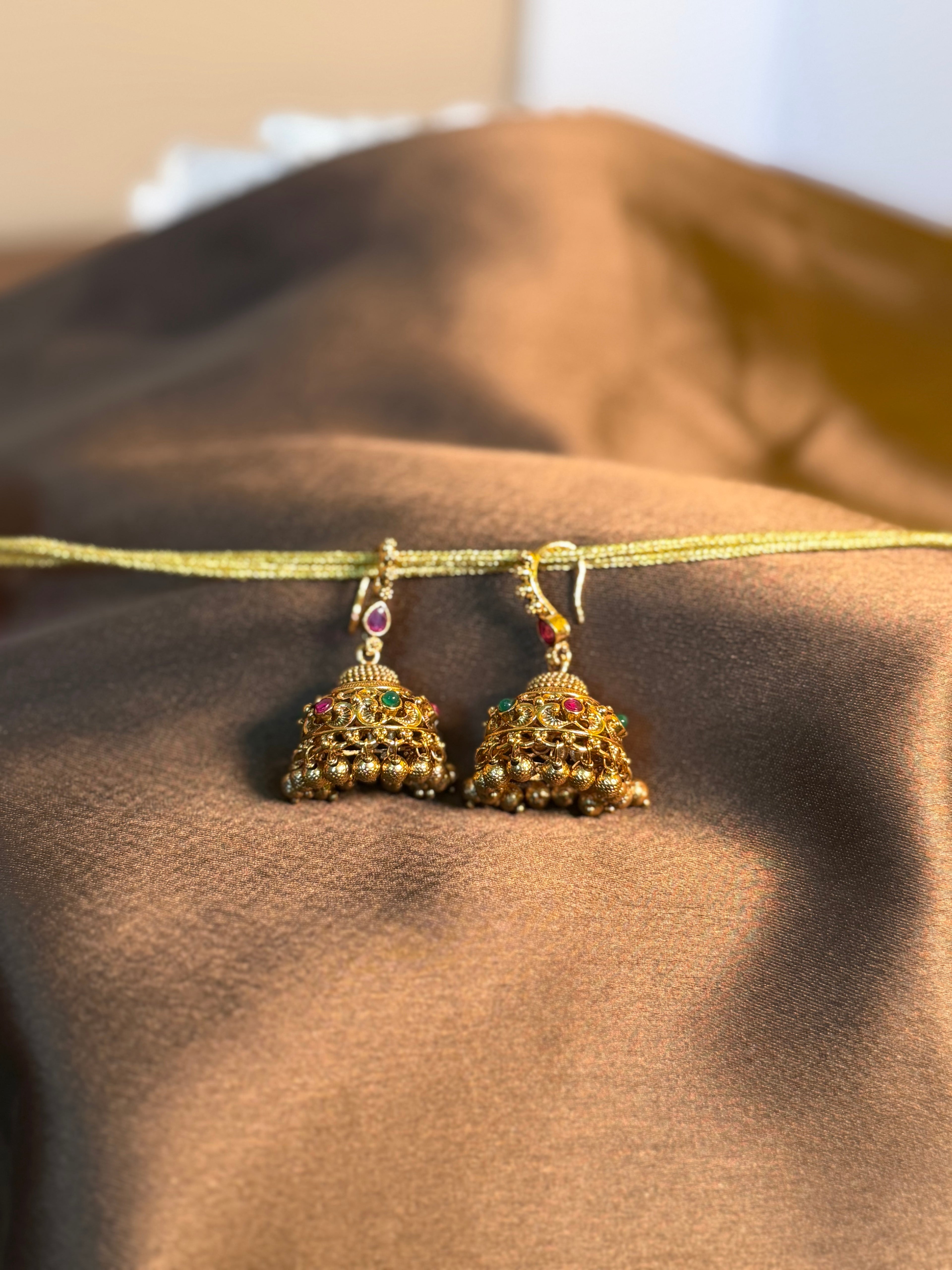 Classic Filigree Pearl Jhumkas