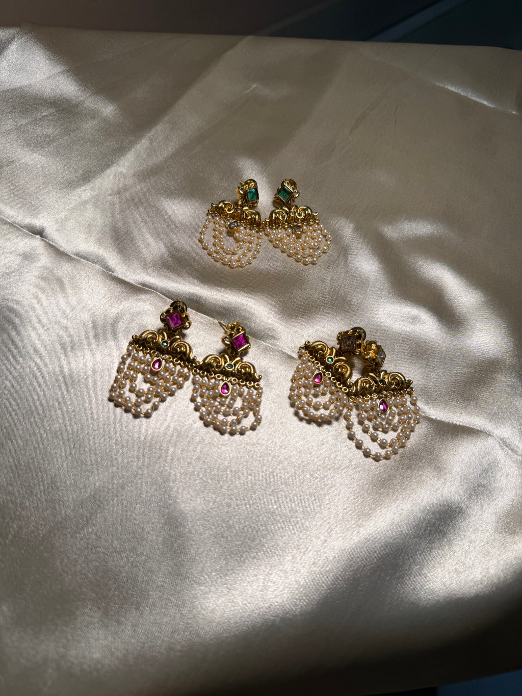 Ratna Pearl Chandbali Earrings