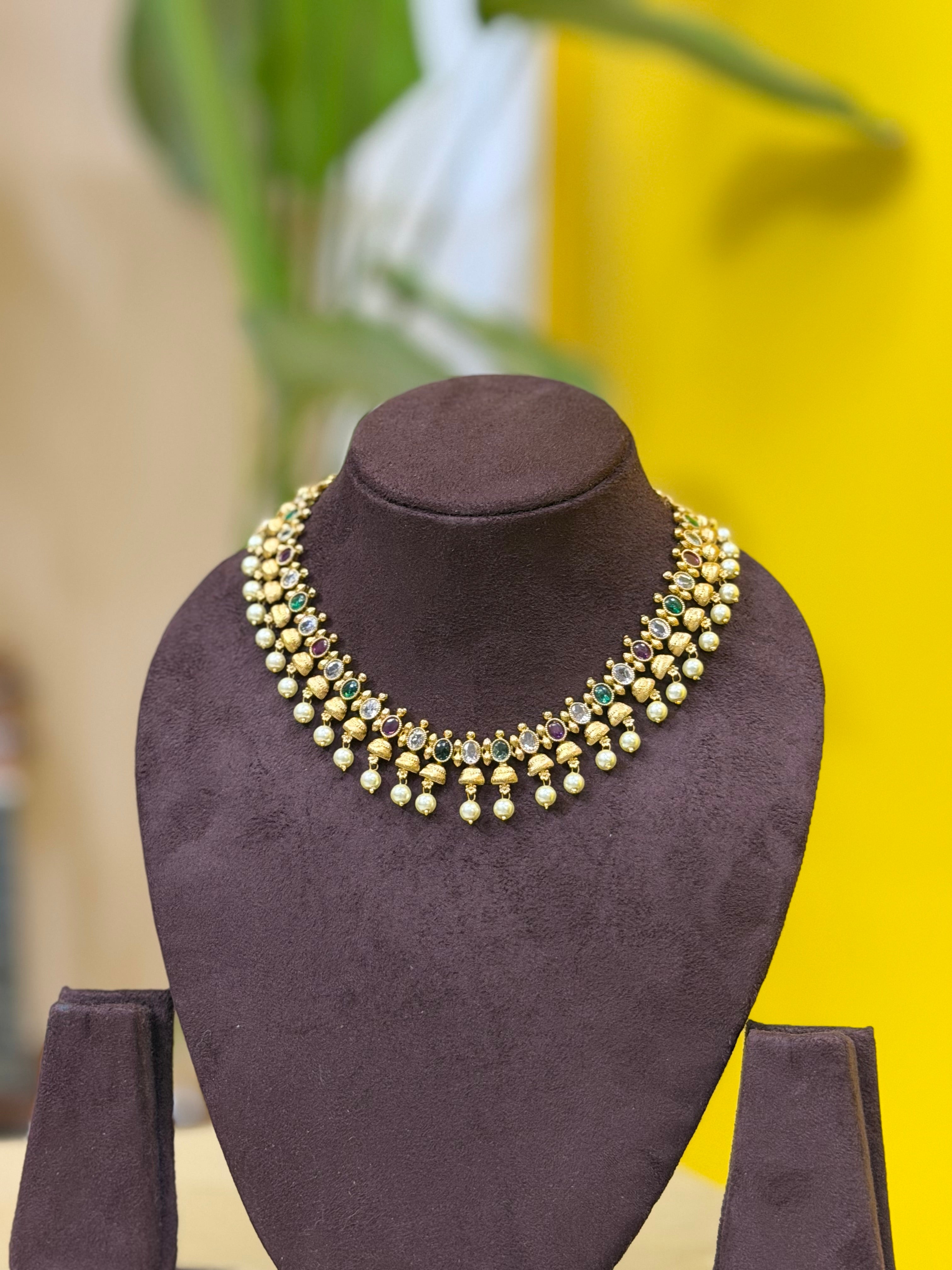 Navratna Pearl Necklace
