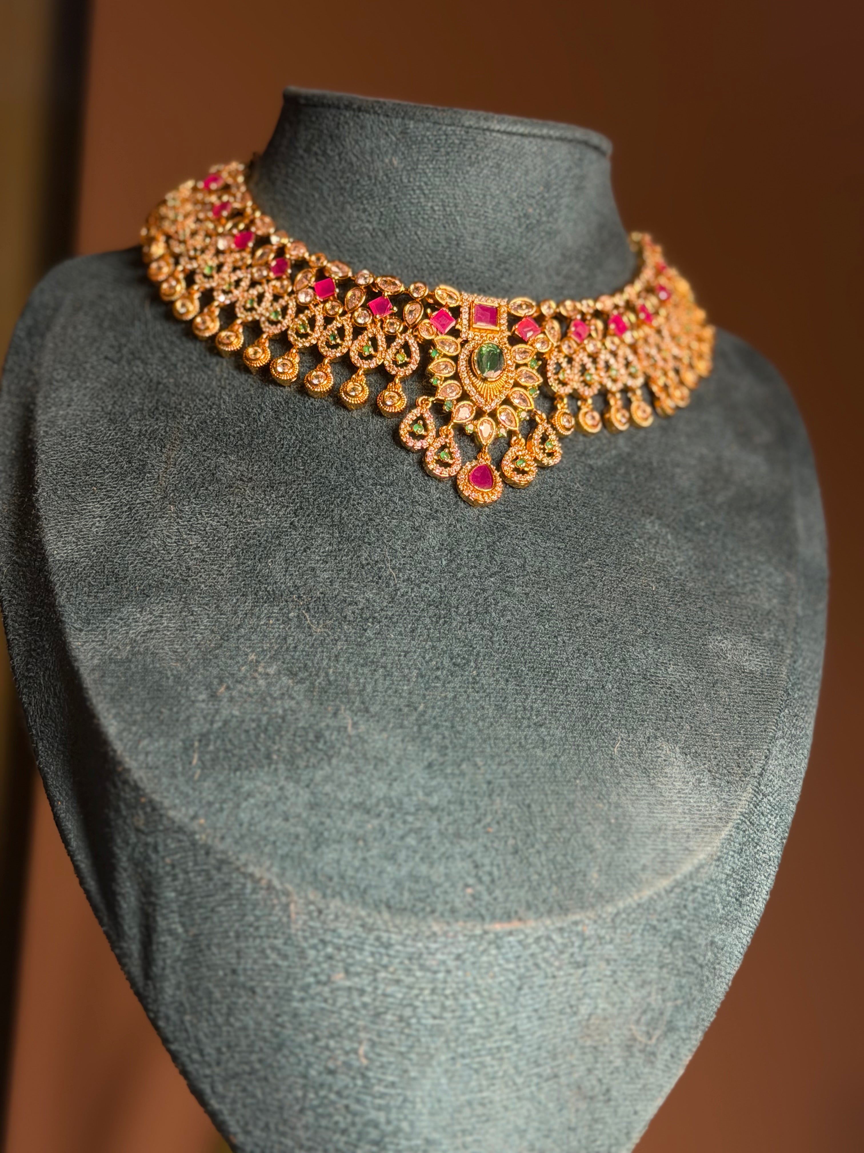 Regal Navratna Cascade Choker