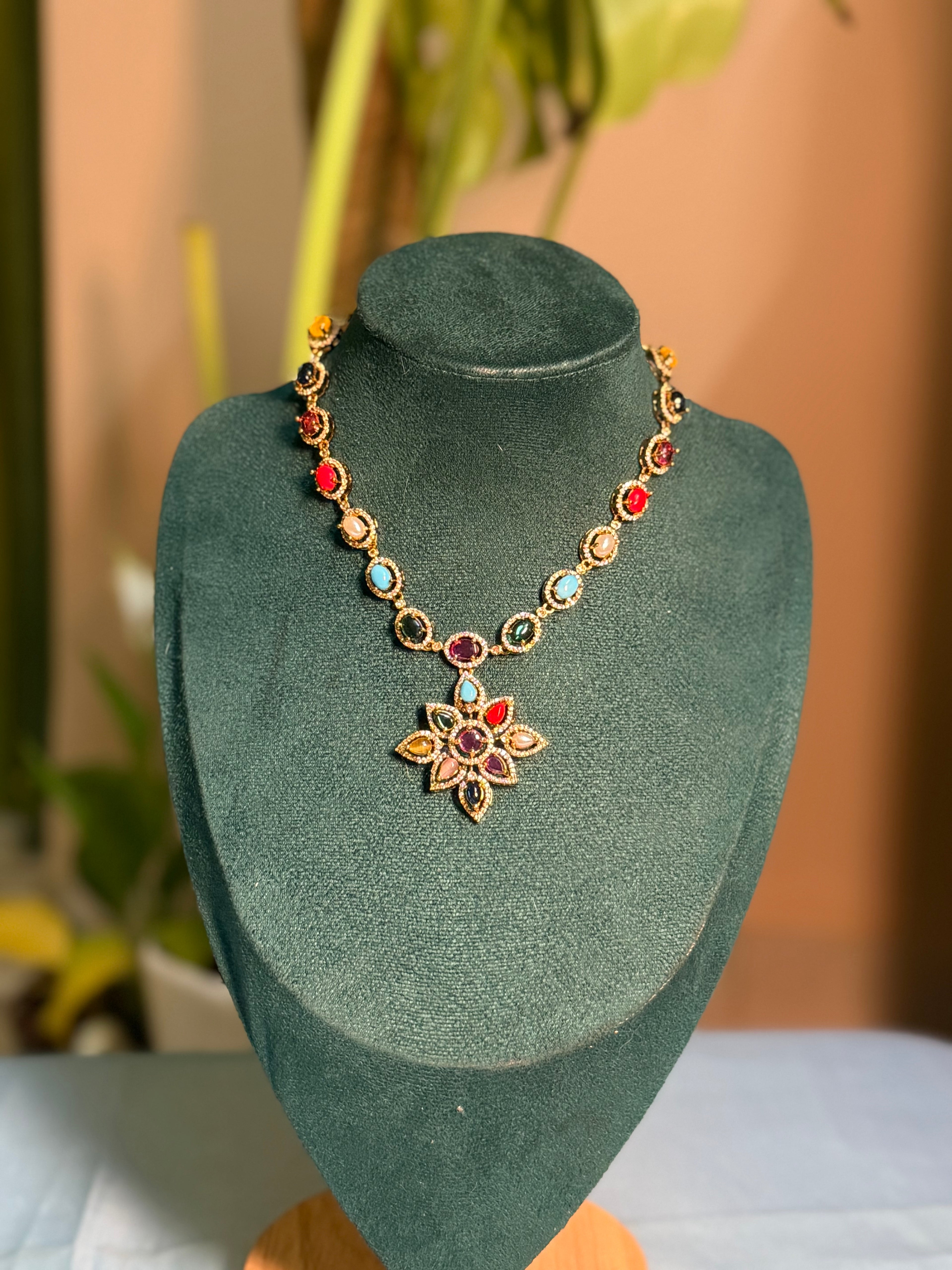 Navarathna Petal Necklace