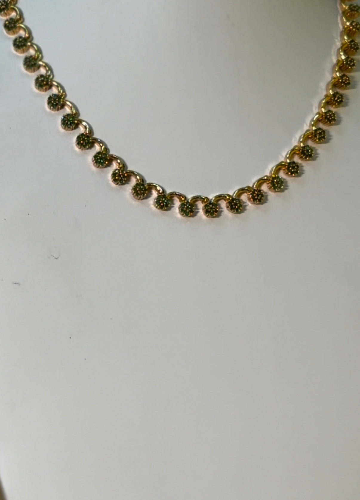 Emerald AD stone Floral Necklace
