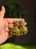 Peacock Gold plated Bridal Earrings