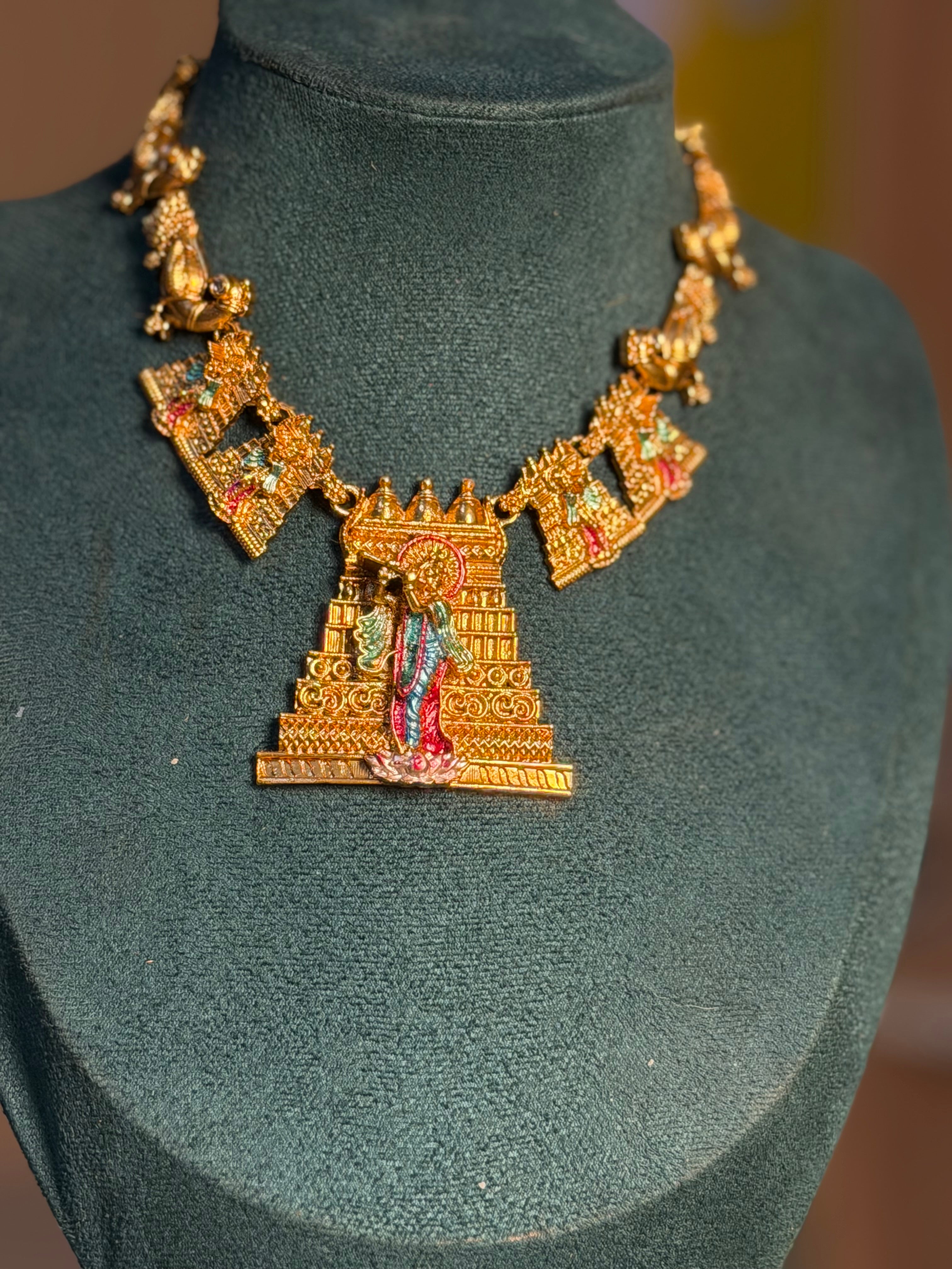 Lord Krishna Carved Princess Necklace