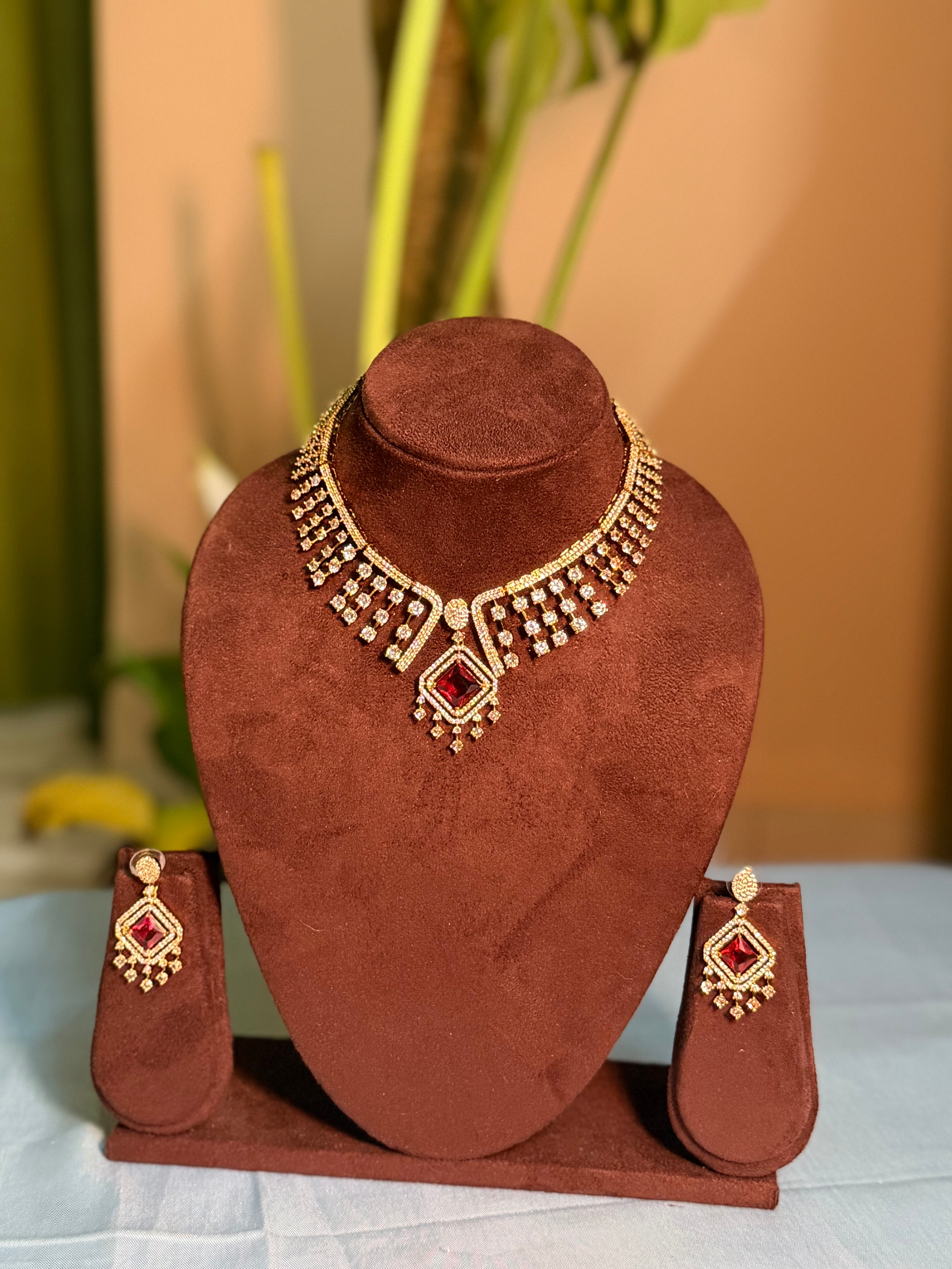 Ruby Radiance Diamond Choker Set