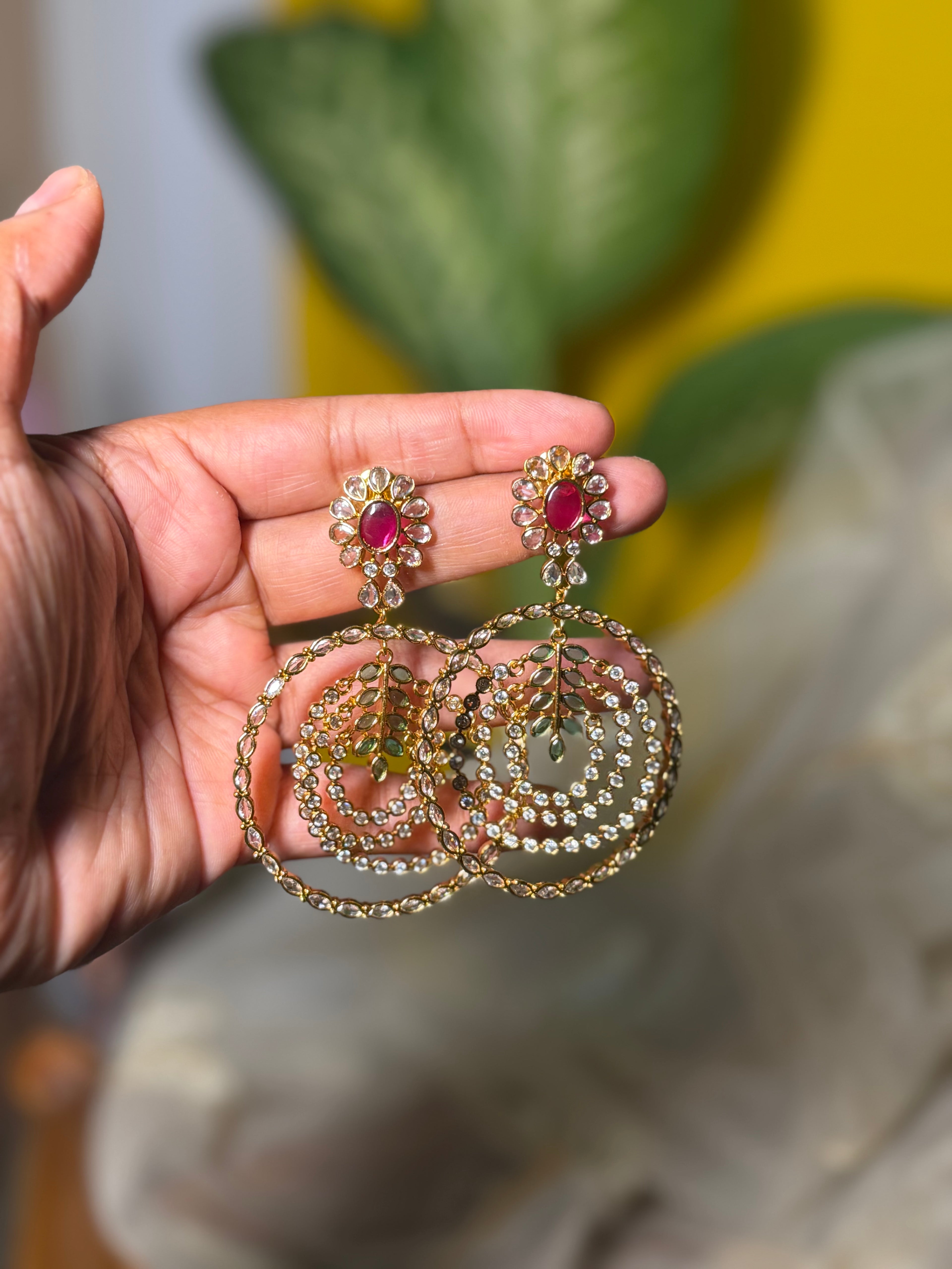 Ratna Valli Chandbali Earrings