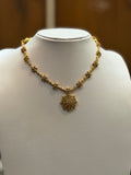 Ahalya Gold Bloom AD Necklace