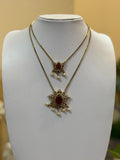AD pushpa Layered Pendant Necklace