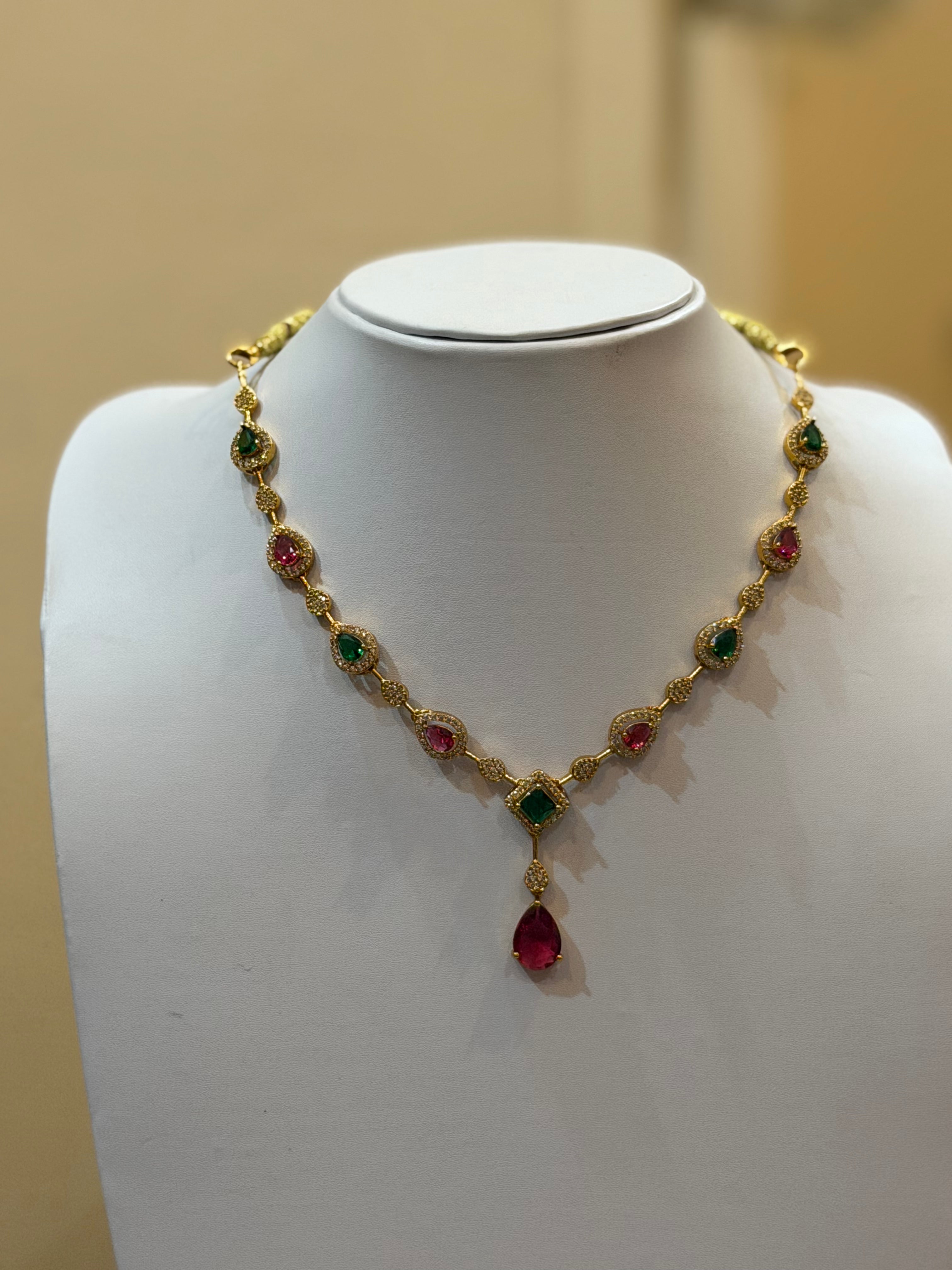 Emerald Rani Drop Necklace