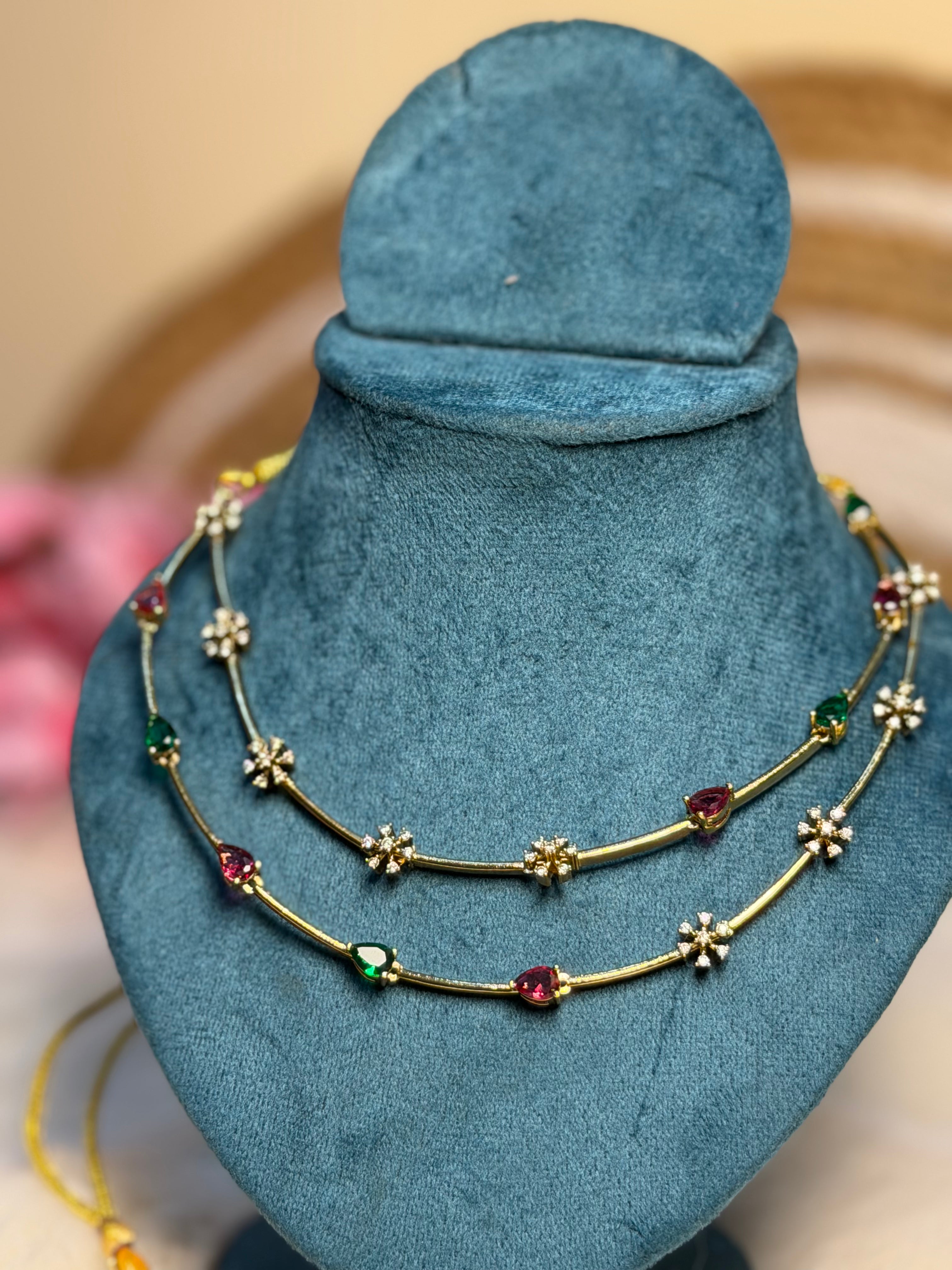 Navarasa Bloom Layered Necklace