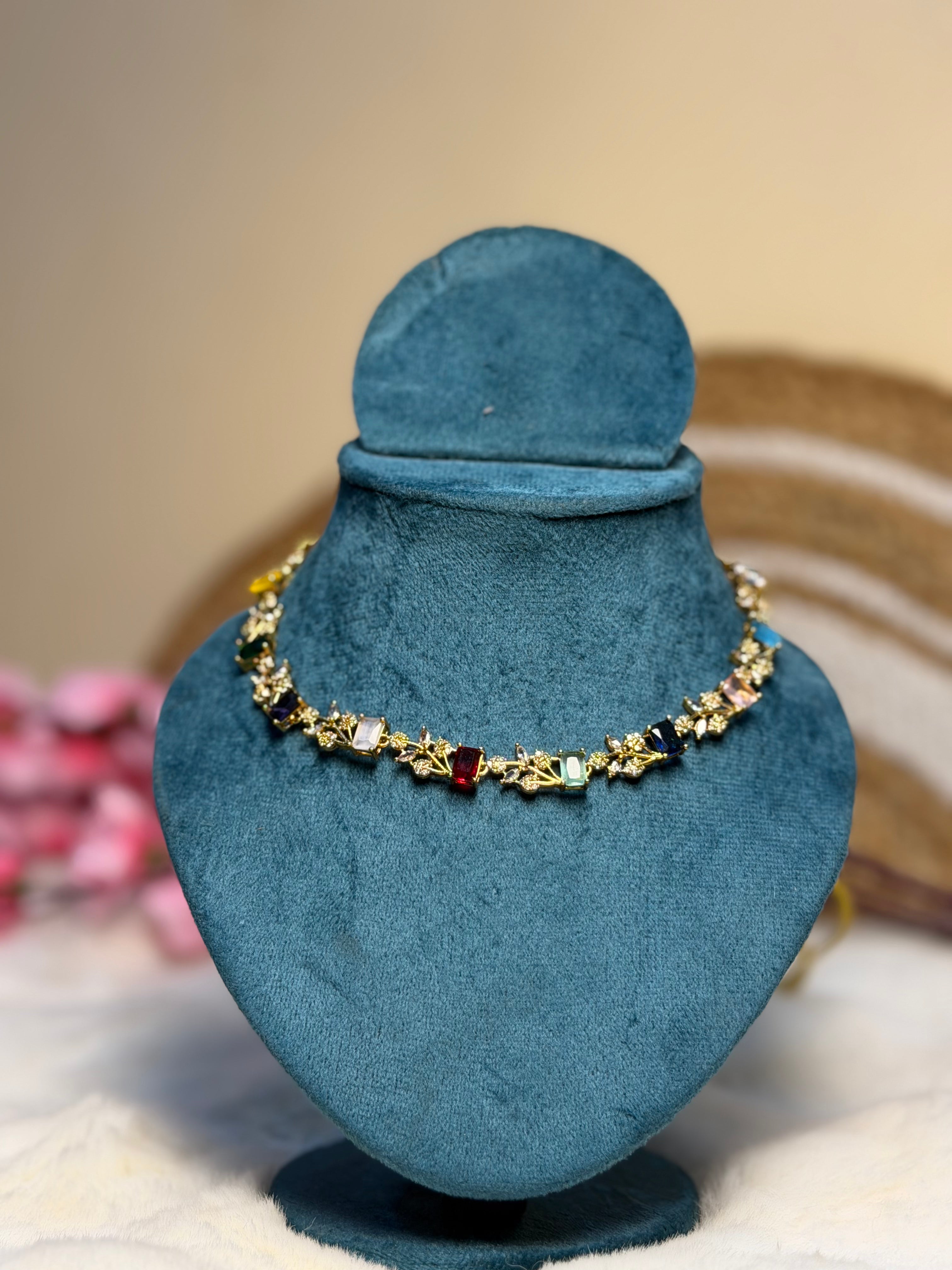 Navaratna Blossom Gold Necklace