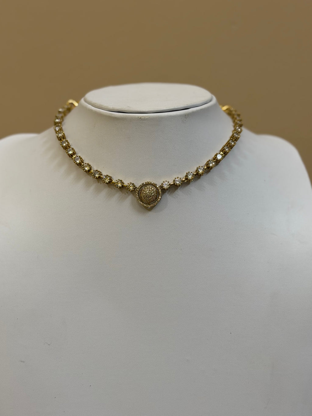Floral Inspired With Pendant AD Stone Choker