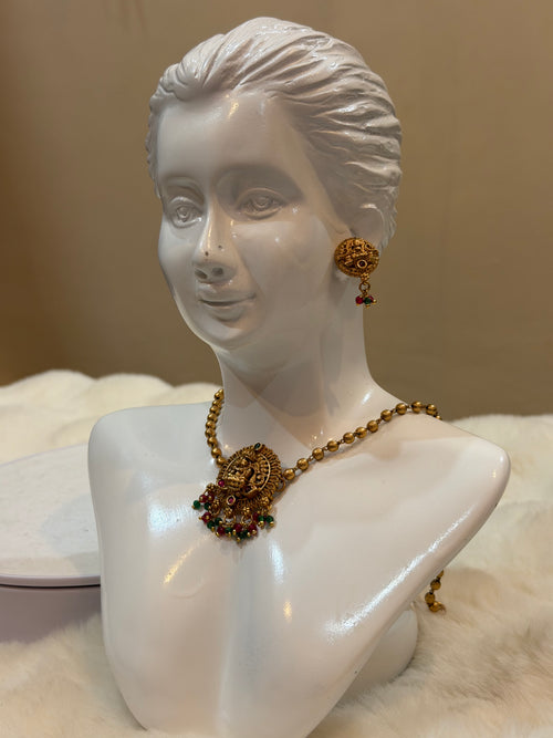 Antique Laksmi Pearl Pendant Necklace