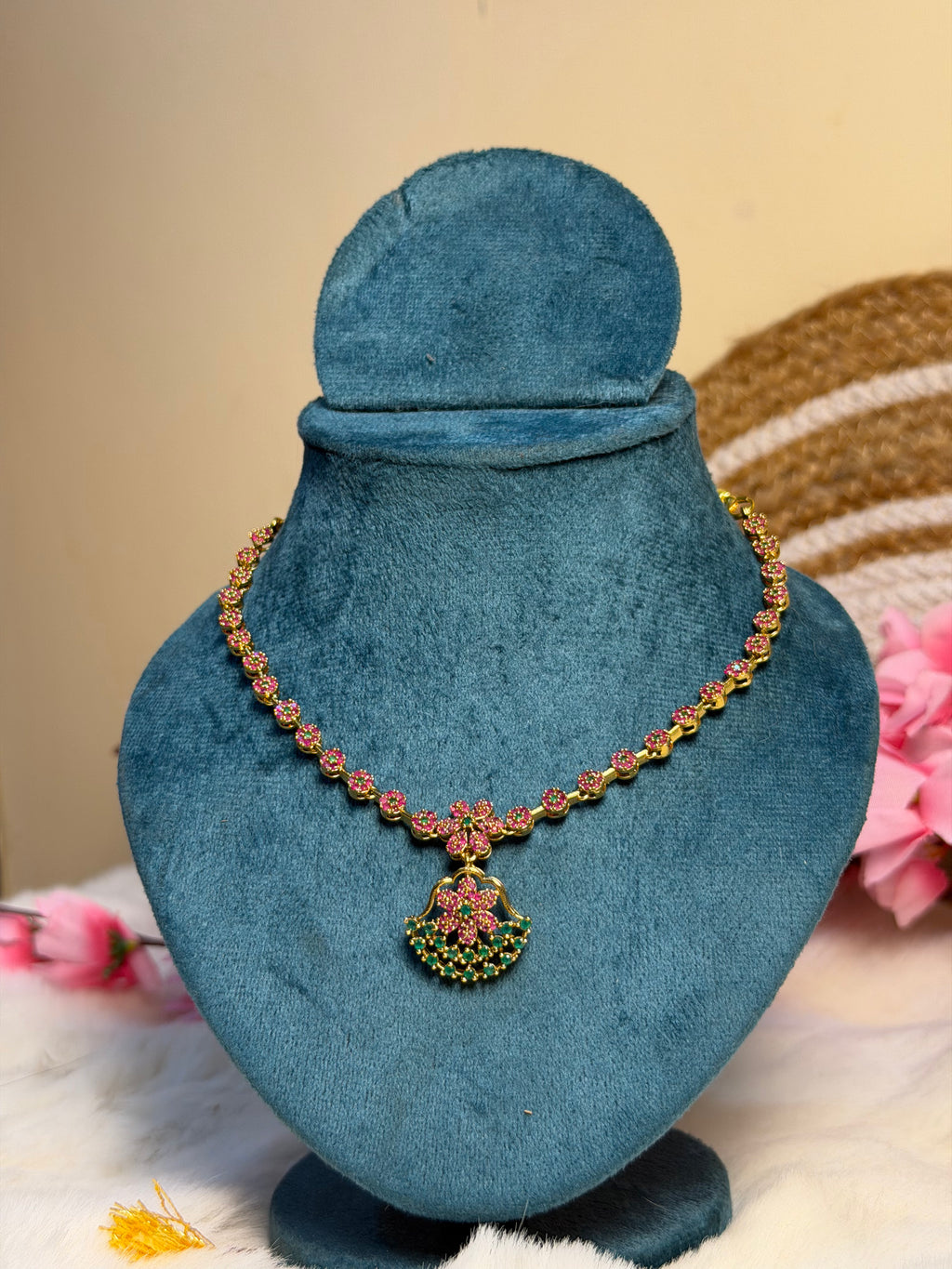 Padma Pushpa Ruby Necklace Set