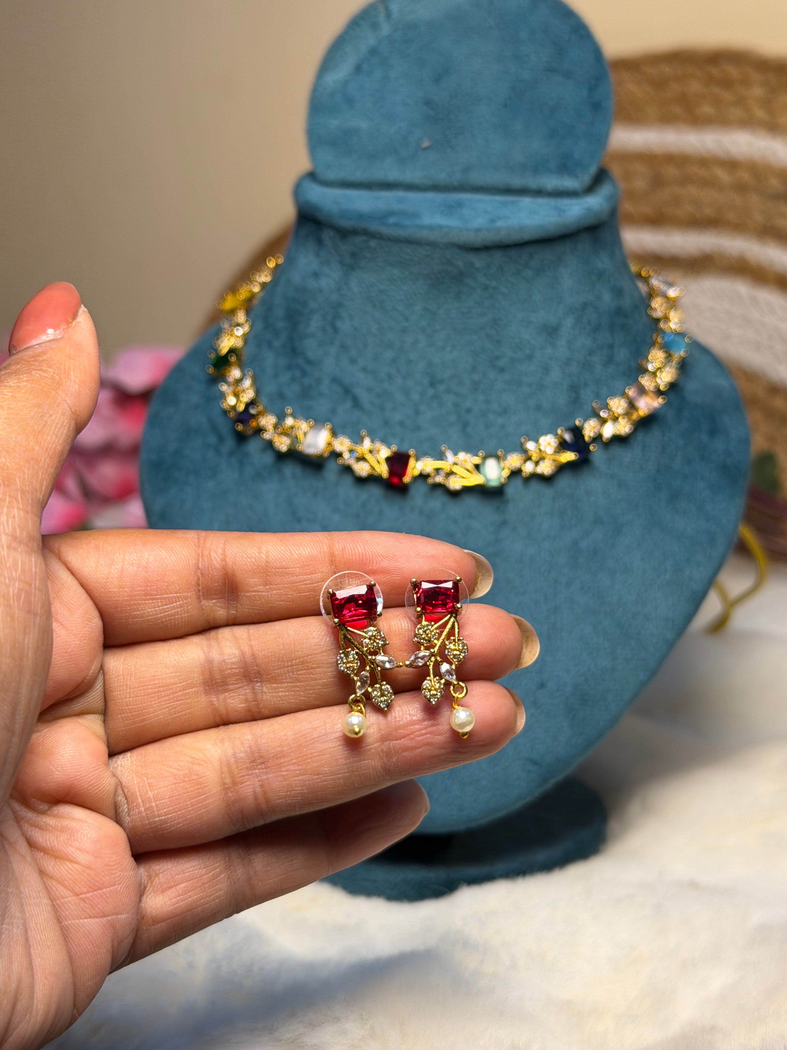 Navaratna Blossom Gold Necklace