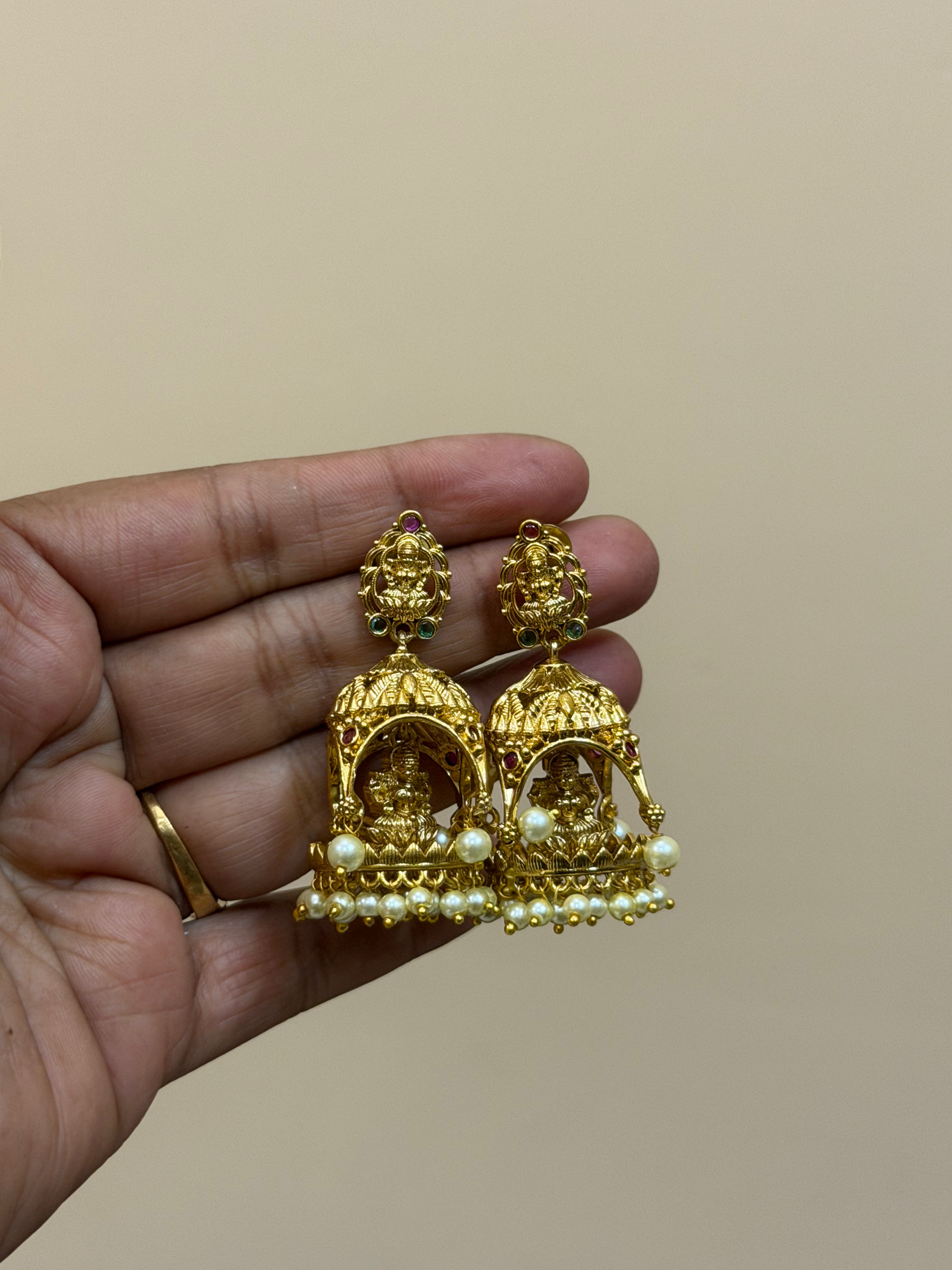 Temple inspired Jhumka