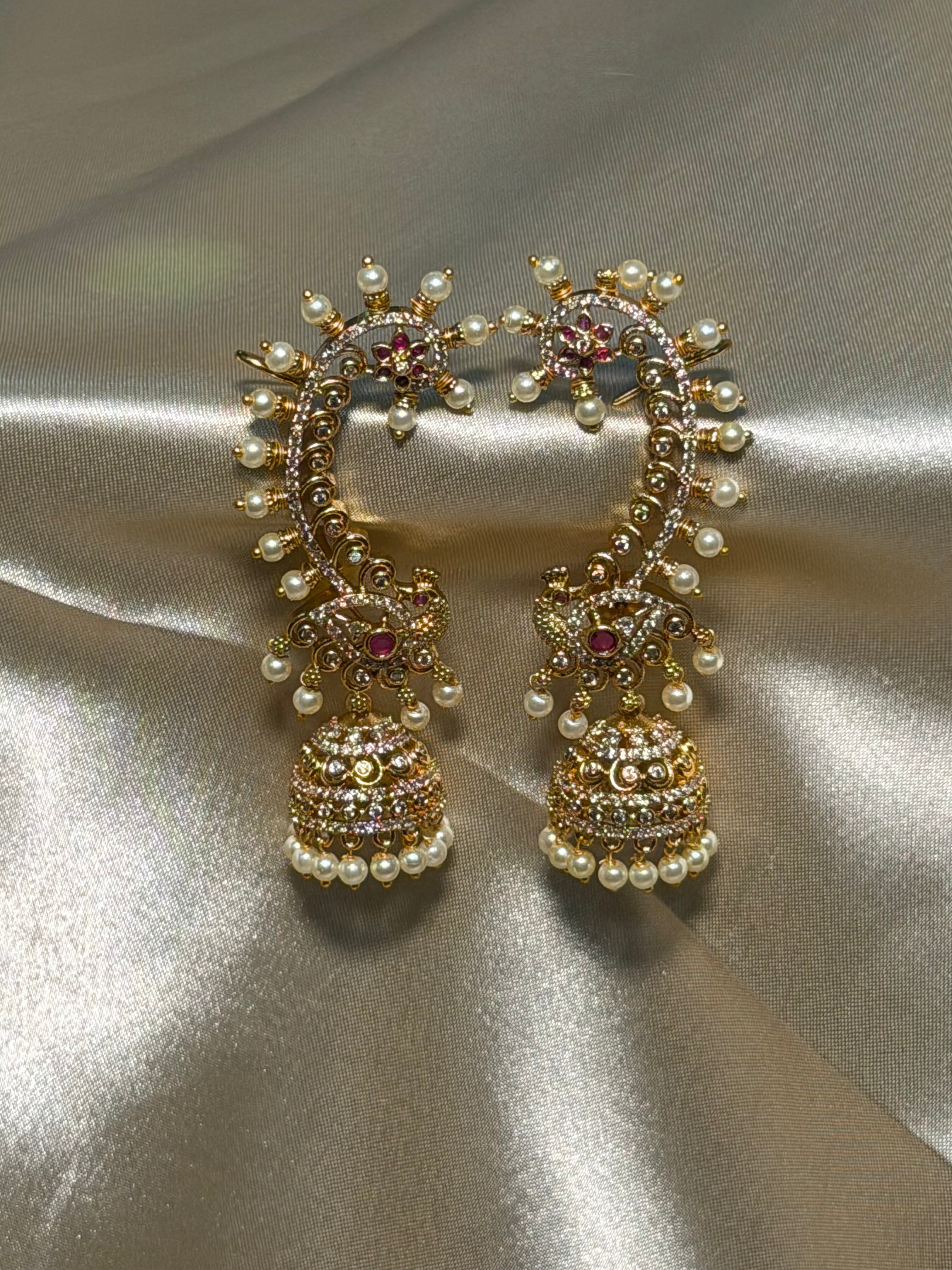 Gulnaar Pearl Jhumka Hoops