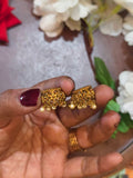 Gold Floral Bugadi with Pearls