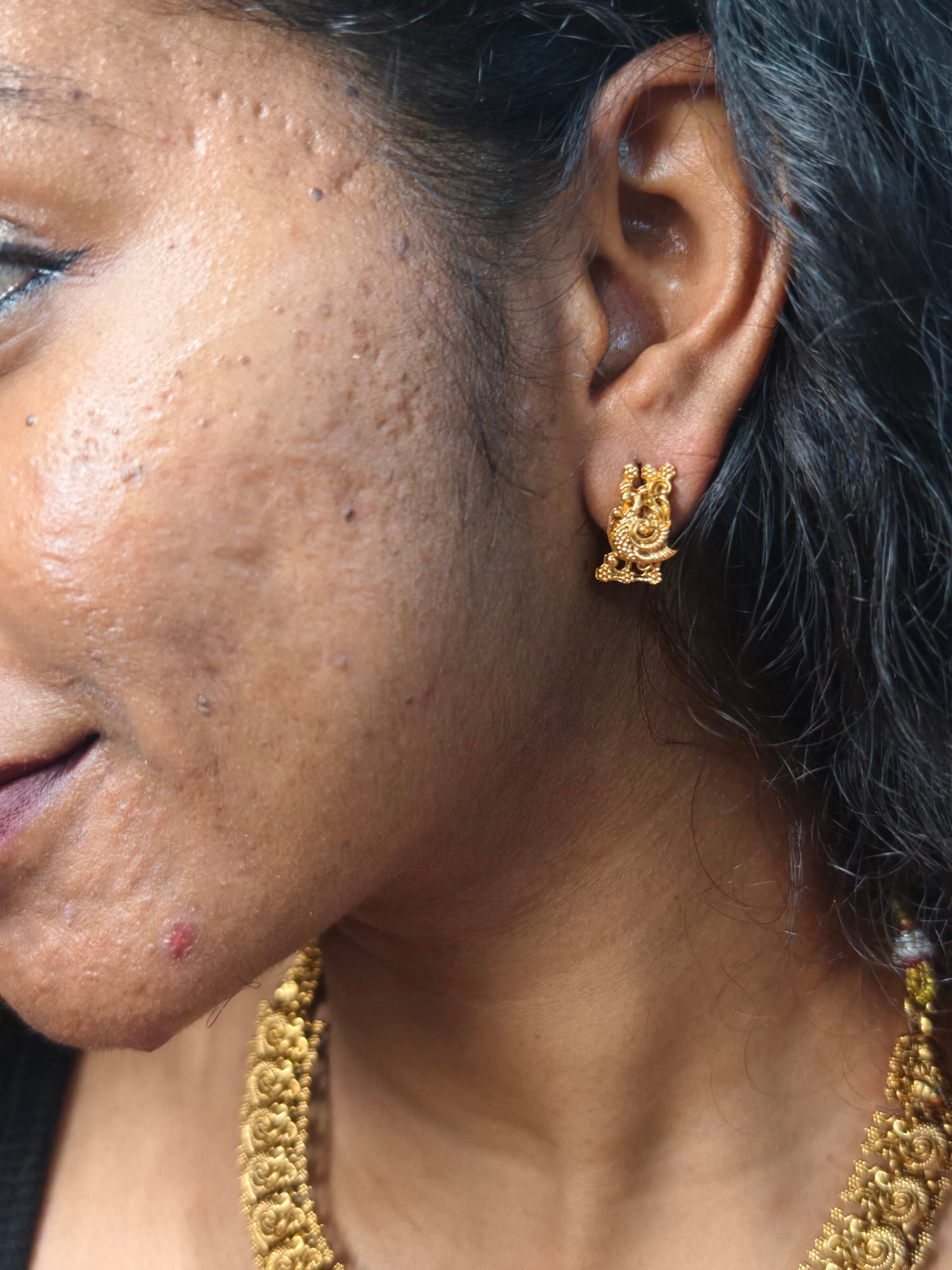 Gold Nagas Simple Lakshmi-Peacock Collection