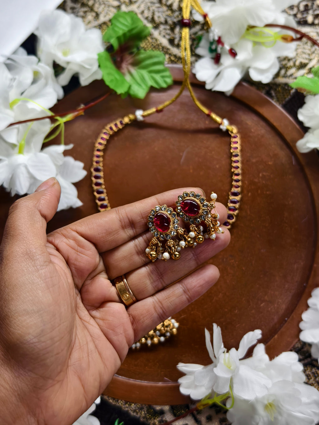 Premium Pink Stone Kundan Style