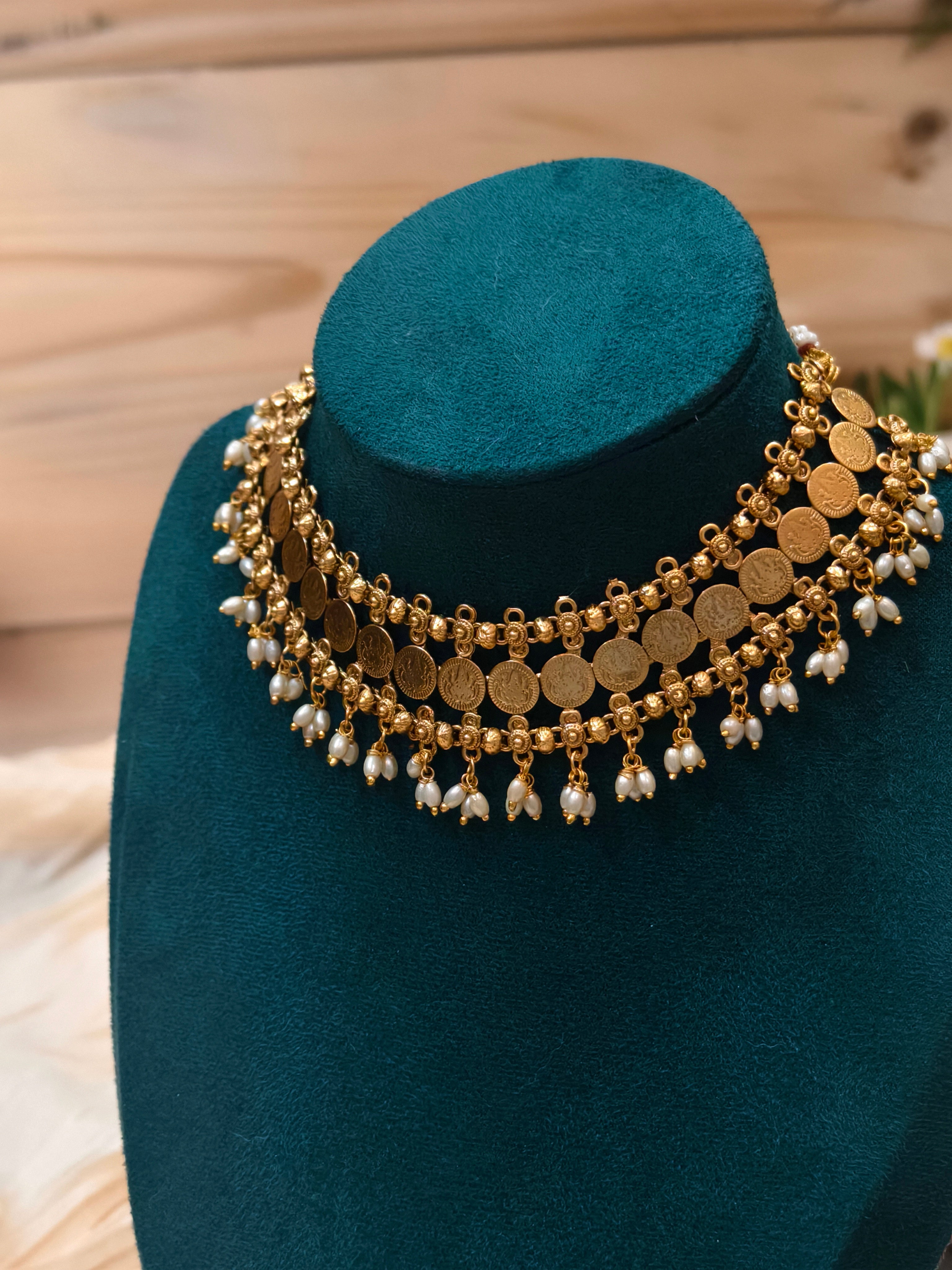White Beads Double Layer Choker Set