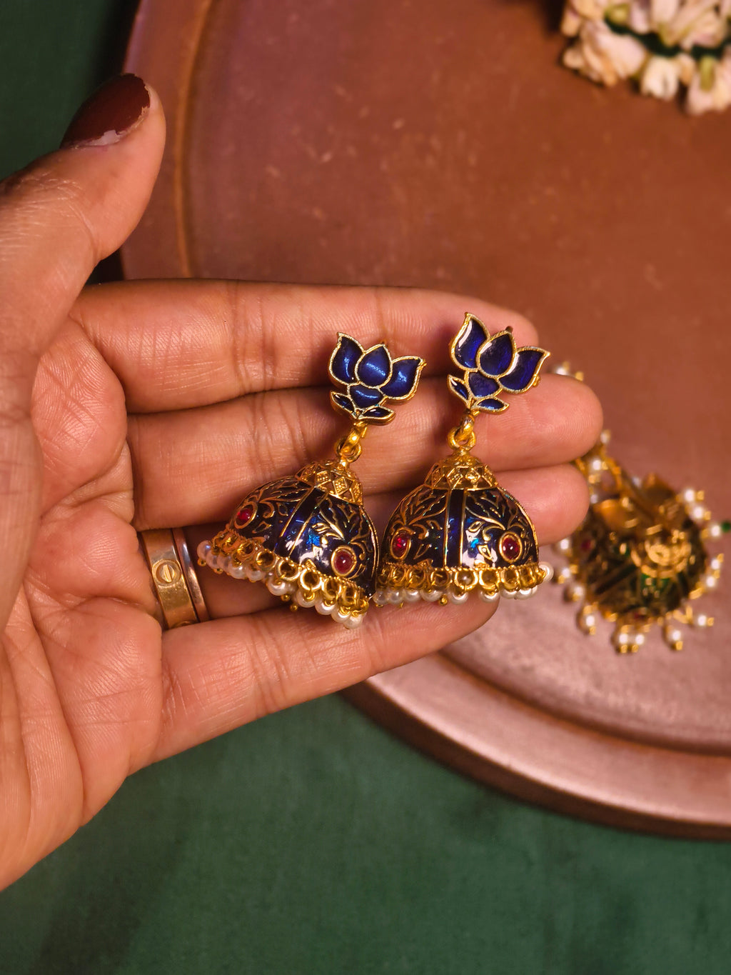 Lotus Hook Jhumkas