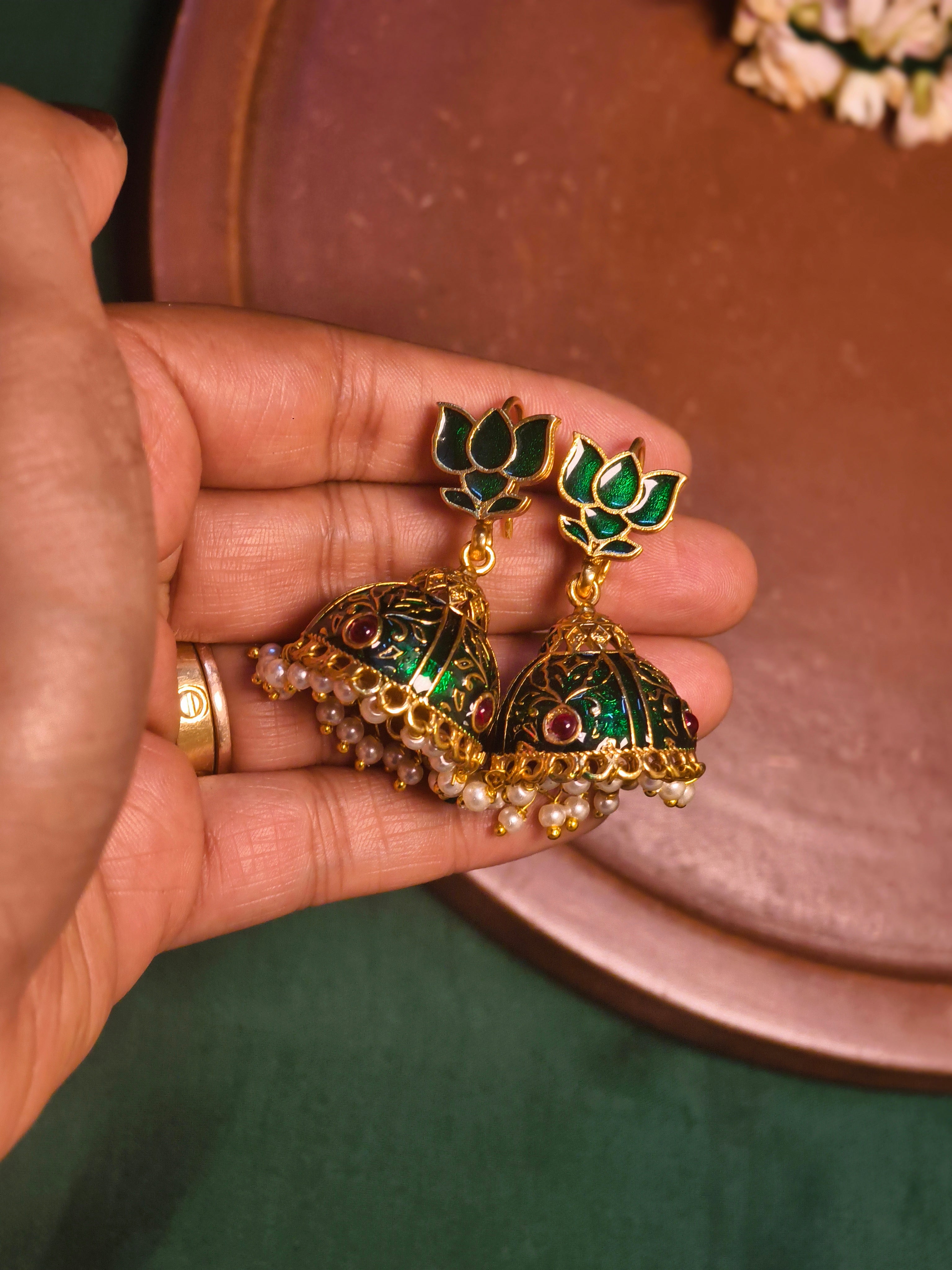 Lotus Hook Jhumkas