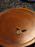 Heart Shaped Ruby Stone Pendant Invisible chain