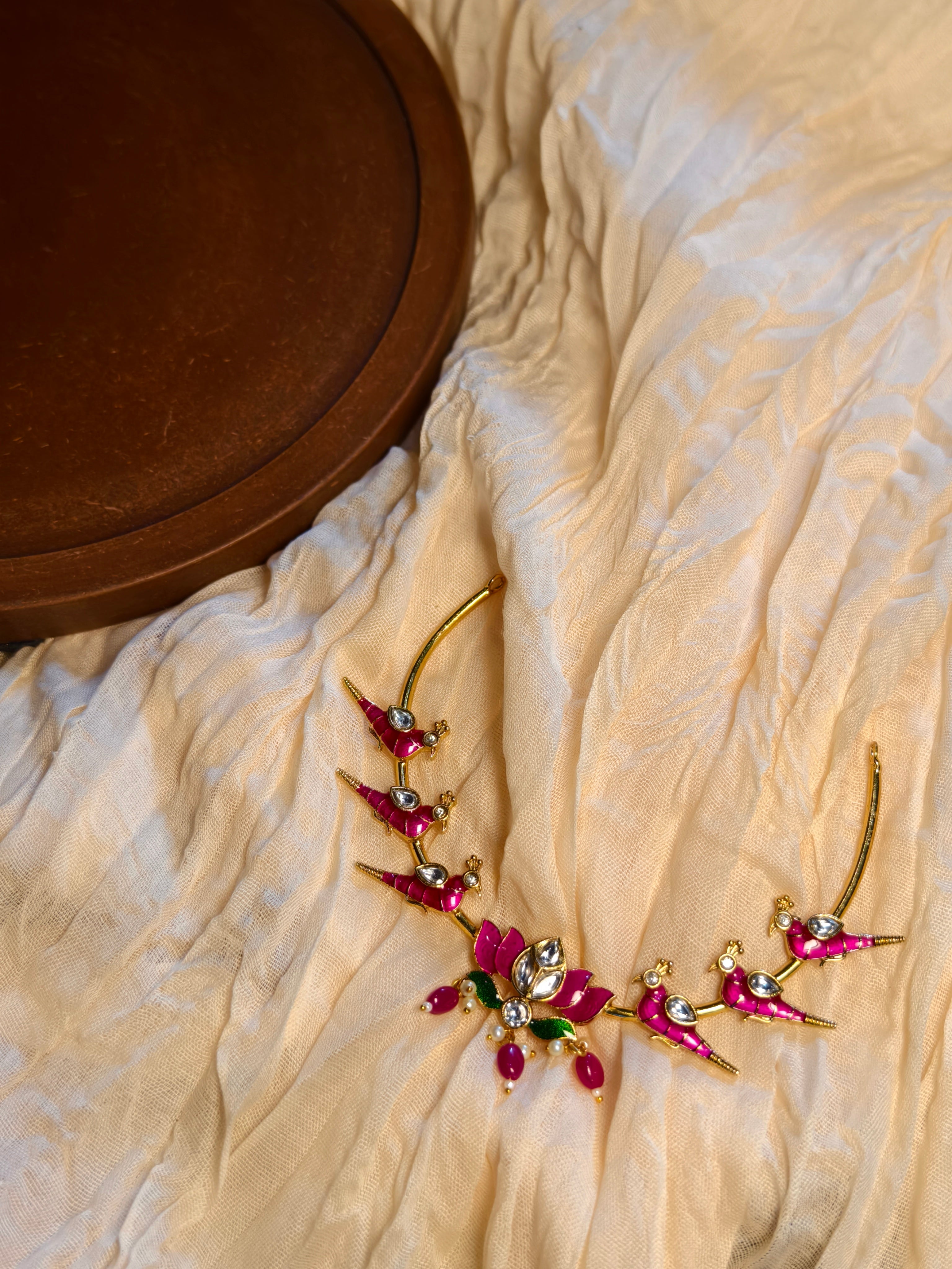 Premium Pink Parrot Hasli Neckpiece