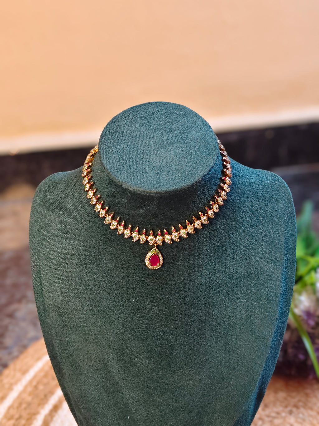 Pendant Merged Drop AD Stone Necklace