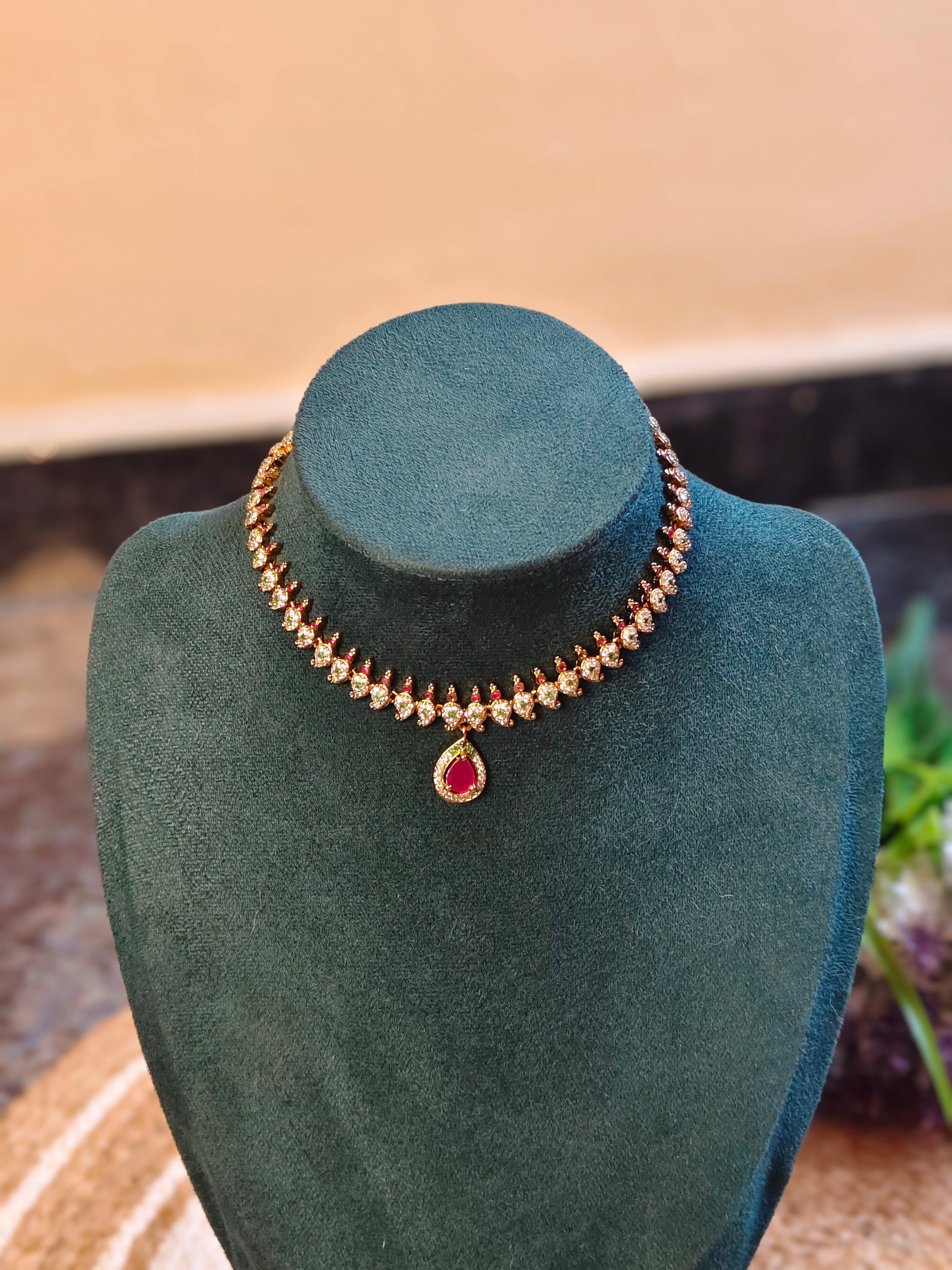 Pendant Merged Drop AD Stone Necklace