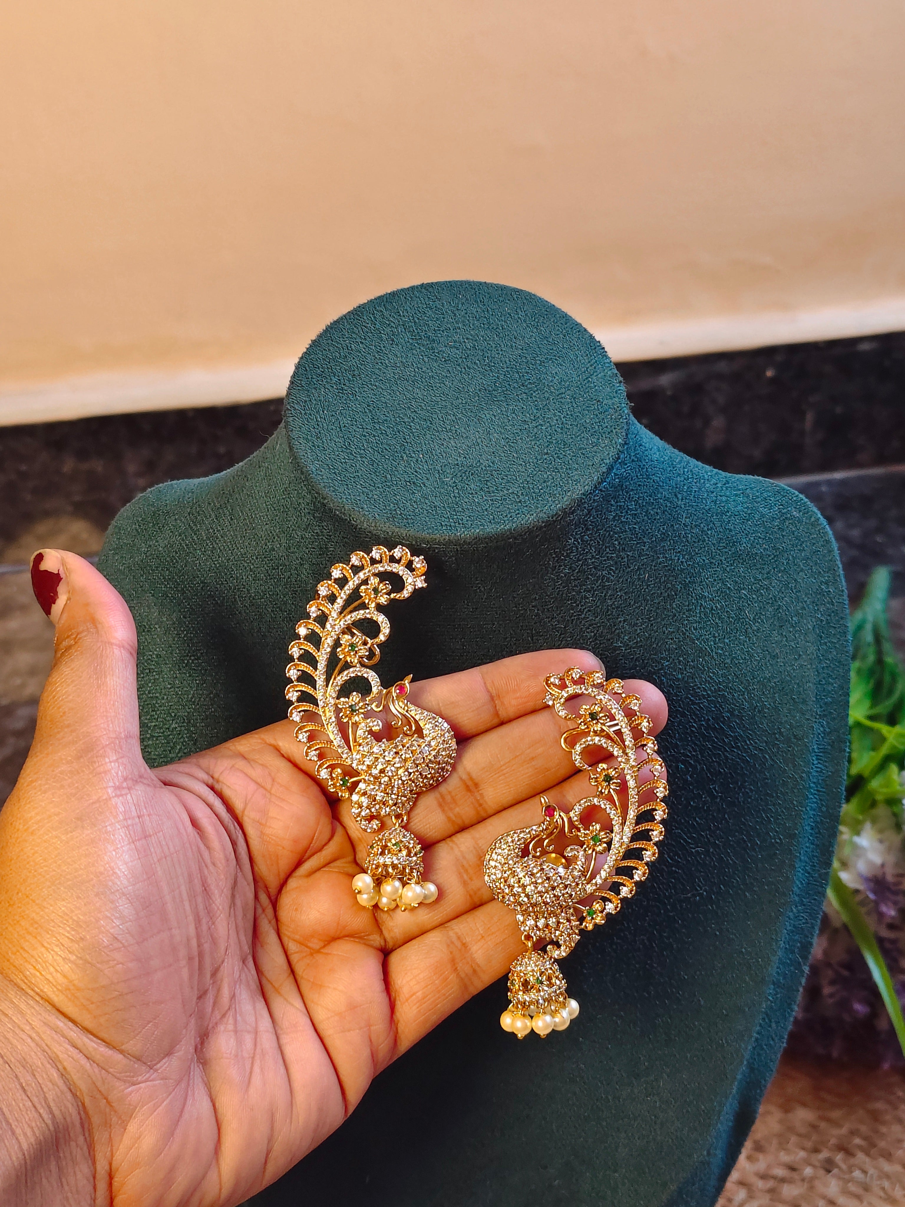 Peacock Design Earcuff Earings