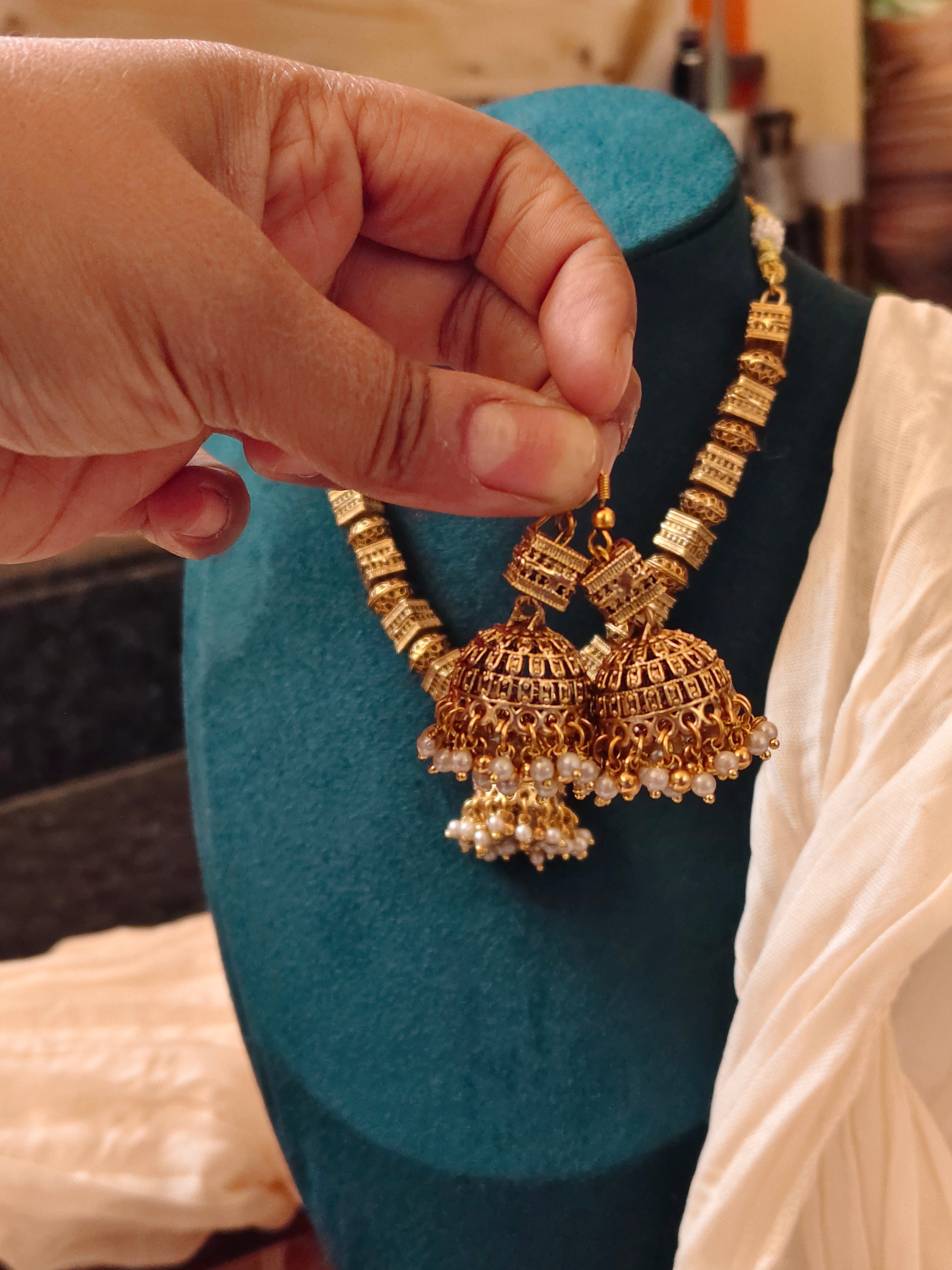 Square Shaped Fusion Necklace set