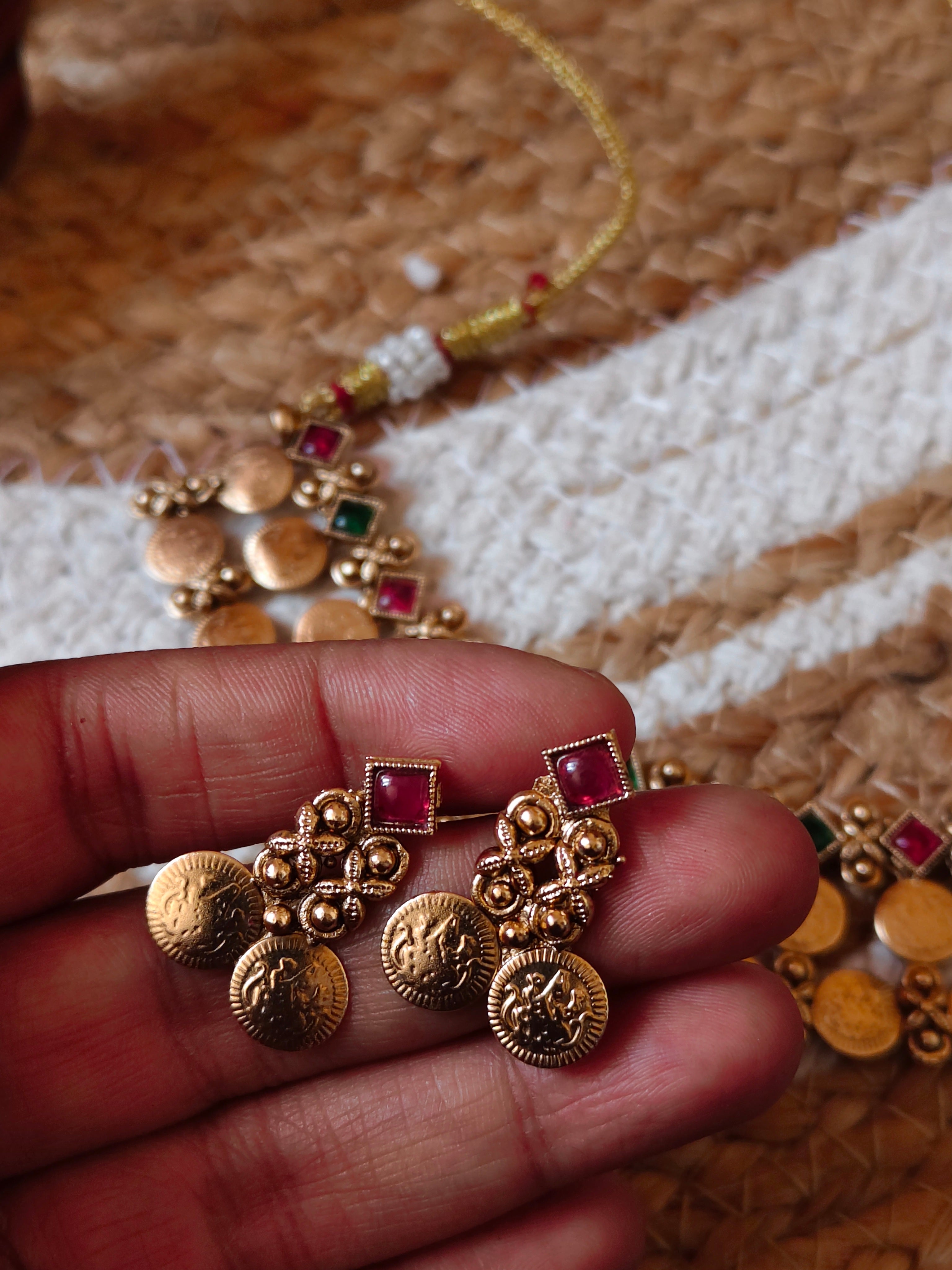 Double layer Coin choker set