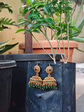 Round Flower Design Hook Jhumkas