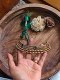Antique Gold Beaded Choker Necklace