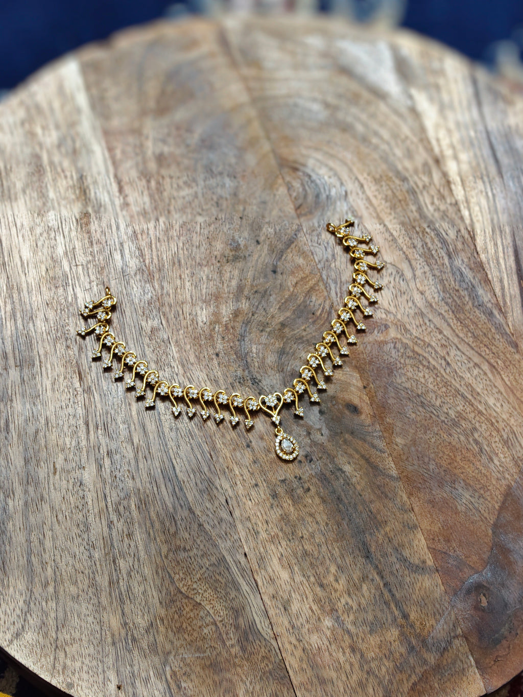 Elegant AD stone Gold CZ Necklace
