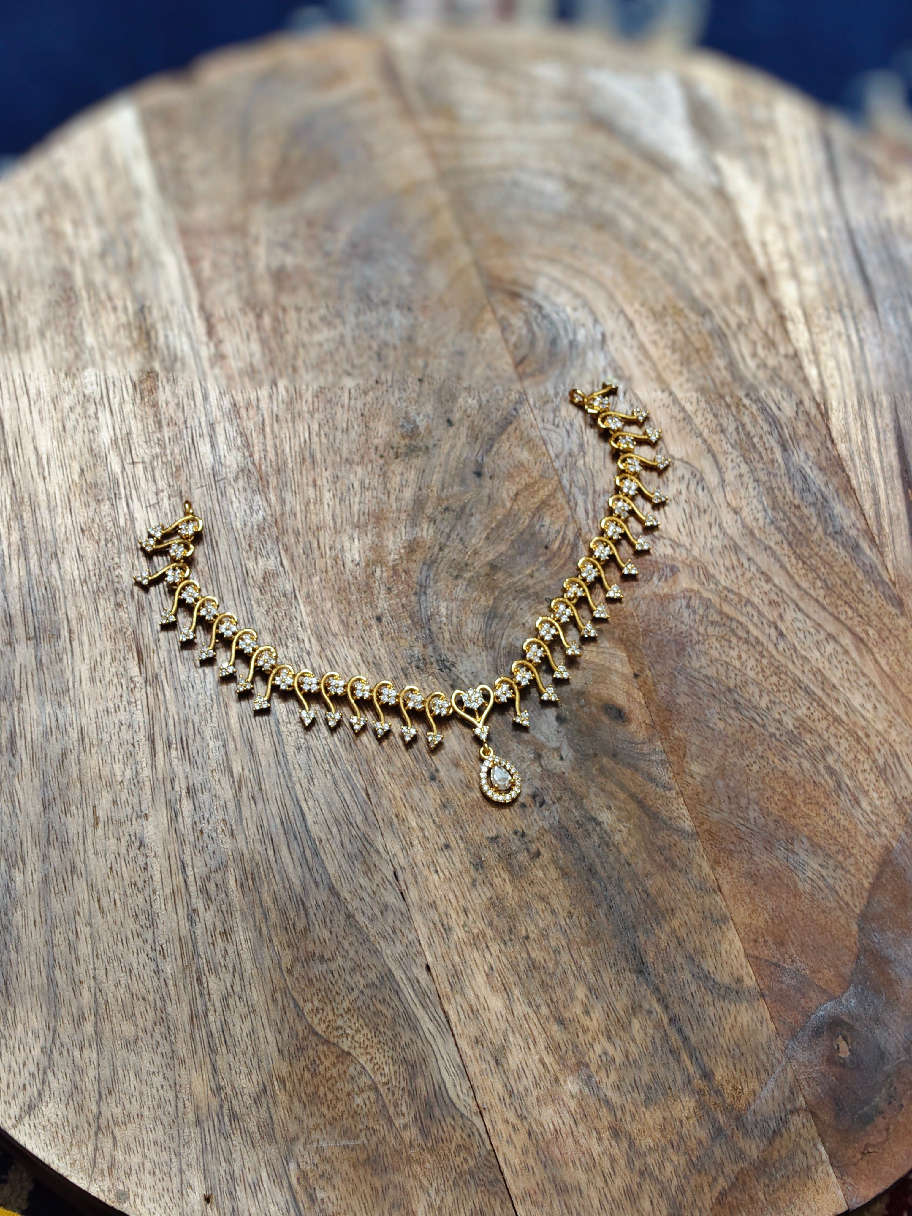 Elegant AD stone Gold CZ Necklace